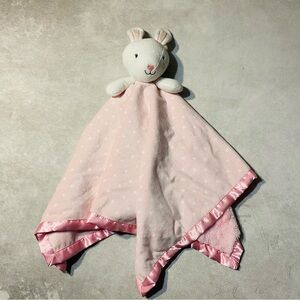 Cloud Island Bunny Rabbit Large Pink Security Blanket Lovey Lovie Polka Dots